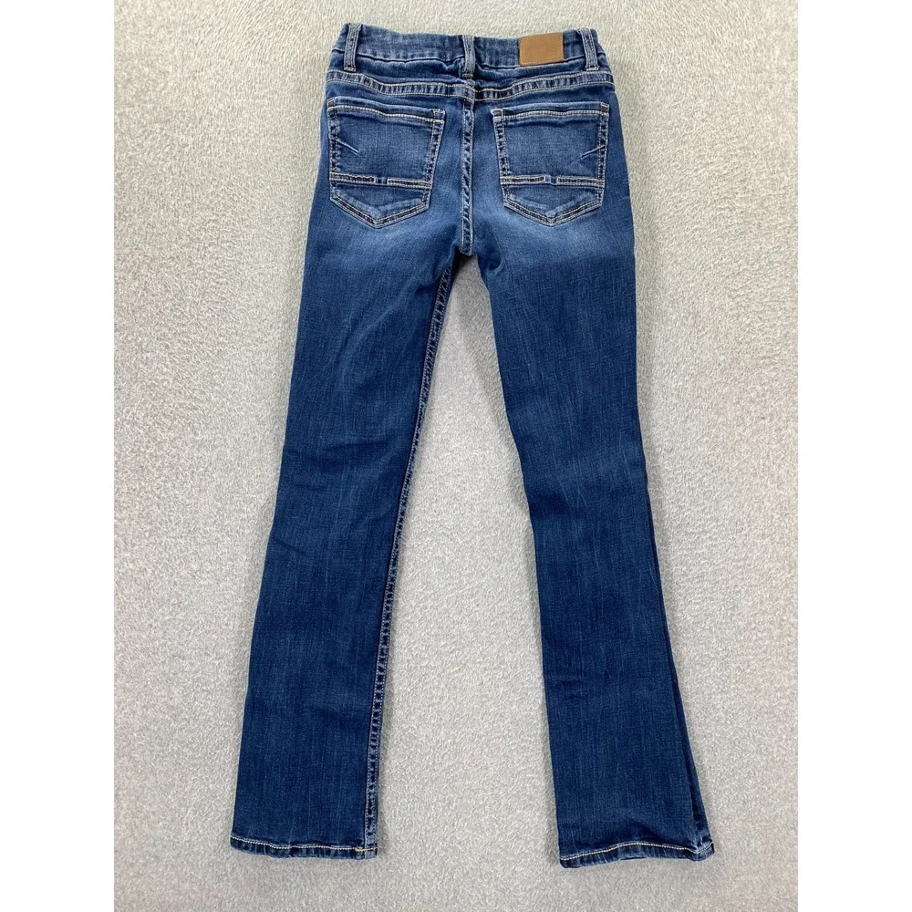 BKE Stella Mid Rise Jeans Slim Fit Bootcut Size 26 (Fits 24x30) Dark Wash Denim
